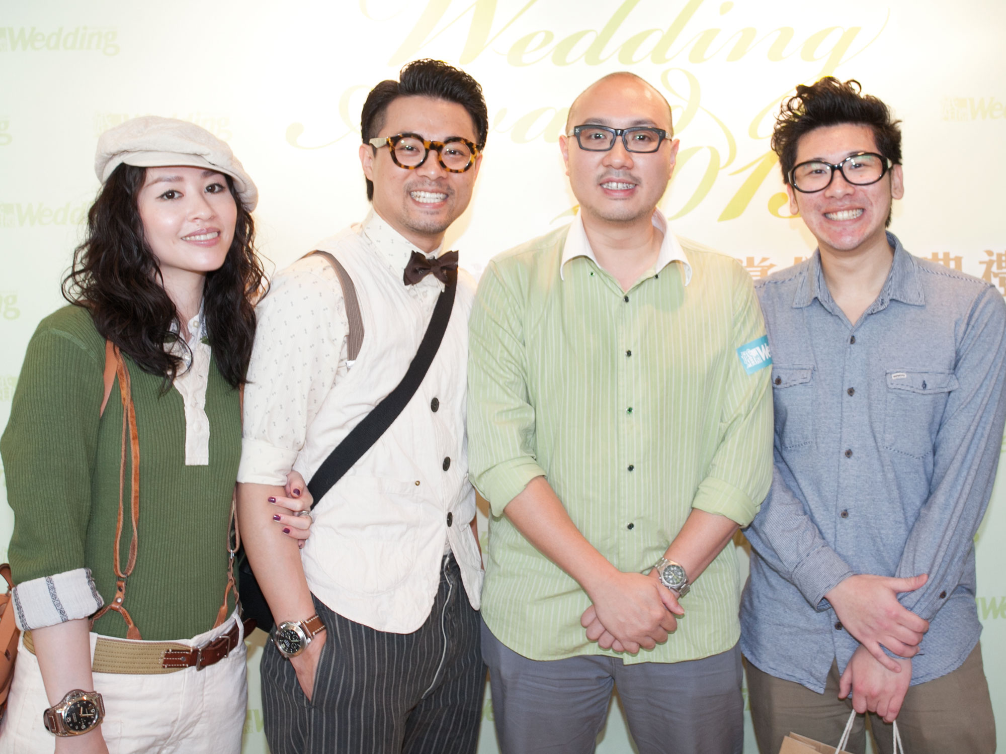 (左起) beauté make-up 的 Jovy Chui 及 Bart Ko、Terry Focus Production 的 Terry Heung、Gallery C. 的 Billy Kwok 合照